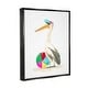 Stupell Stork & Beach Ball Framed Floater Canvas Wall Art Design by ...