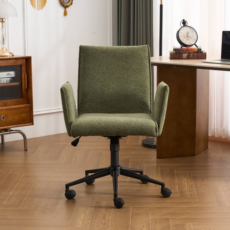 Upholstered Fabric Swivel Task Chair, Office Chair with Wheels