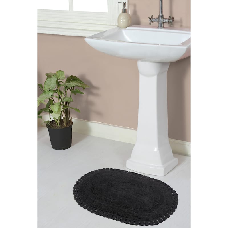Hampton Contour Rug, Cotton Soft, Water Absorbent, Non Slip U Shape Contour Rug Machine Washable 20"x20" Contour - 17"x24" - Grey