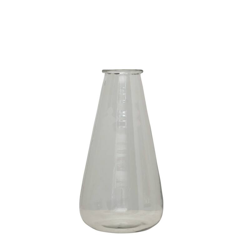 Decorative Hand Blown Vintage Reproduction Glass Vase - Clear - 10.0"L x 10.0"W x 19.5"H