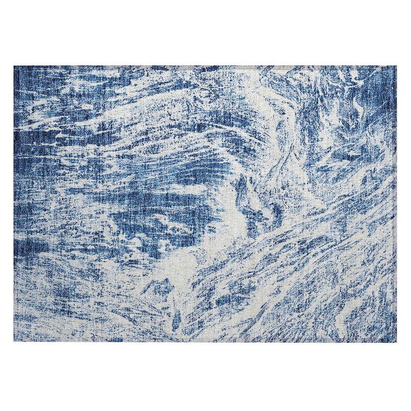 Machine Washable Indoor/ Outdoor Modern Abstract Chantille Rug
