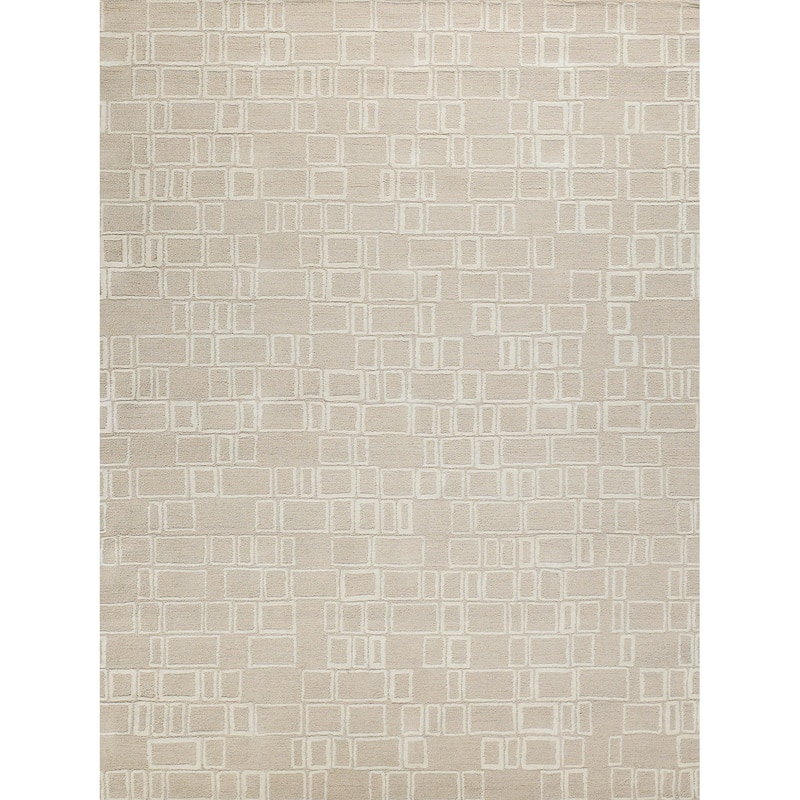 Soho Handmade Hand Tufted New Zealand Wool Beige/Ivory Area Rug.