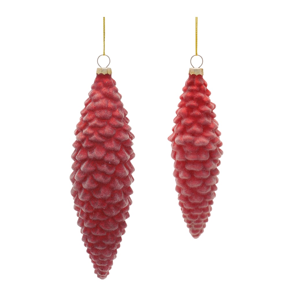 Glass Pine Cone Ornaments (Set of 12)