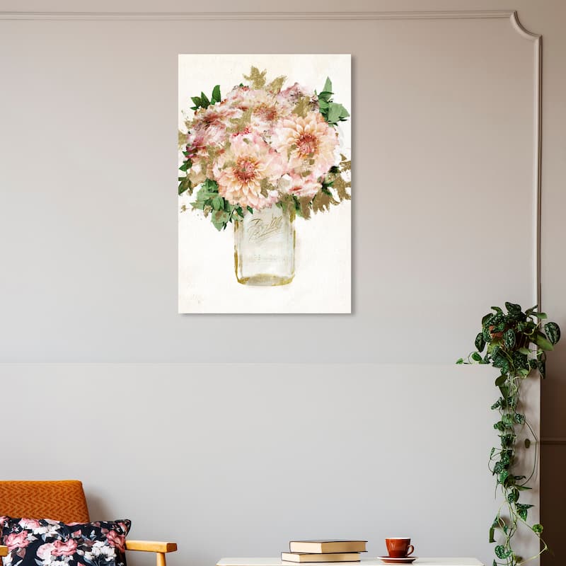 Wynwood Studio Canvas Floral and Botanical Amalfi Flower Jar White and Cream White Modern & Contemporary Wall Art Canvas Print - 30 x 20