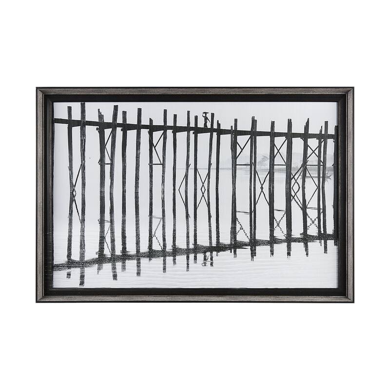 U Bein Bridge by Mercana Studio a Hand Embellished Textured Framed Photo Art Print Matted under Glas