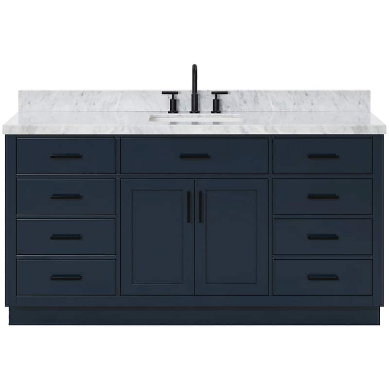 Ariel T067SCWRVO Hepburn 67" Free Standing Single Rectangular Basin - Midnight Blue - Painted