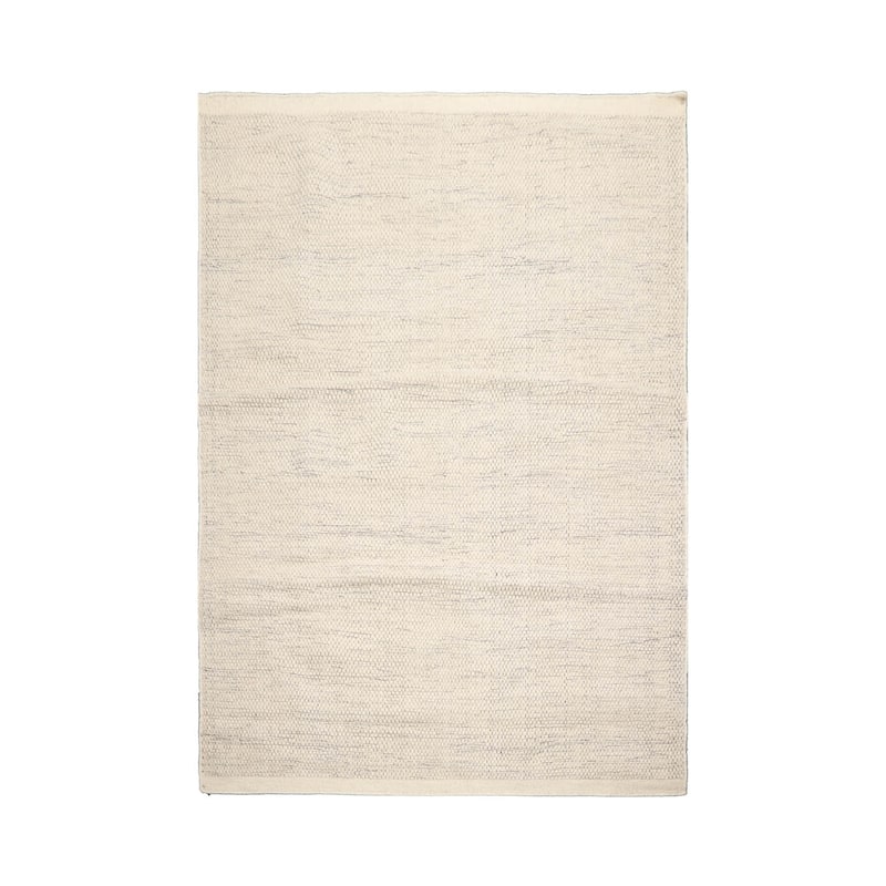 LoomBloom Ivory Hand Woven Designer Kilim 100% Wool Oriental Area Rug - 5' 3'' x 7' 7''