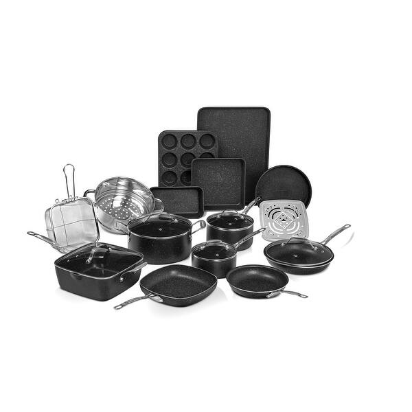 Granitestone Stackmaster Nonstick Pots and Pans Set, 10 Piece Complete  Cookware Set, Stackable Design with Ultra Nonstick Mineral & Diamond  Coating, Dishwasher & Oven Safe 