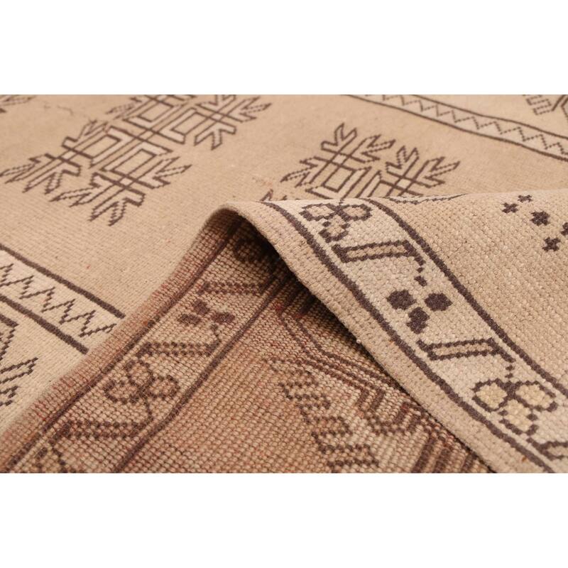 ECARPETGALLERY Hand-knotted Melis Vintage Beige Wool Rug - 4'1 x 6'3