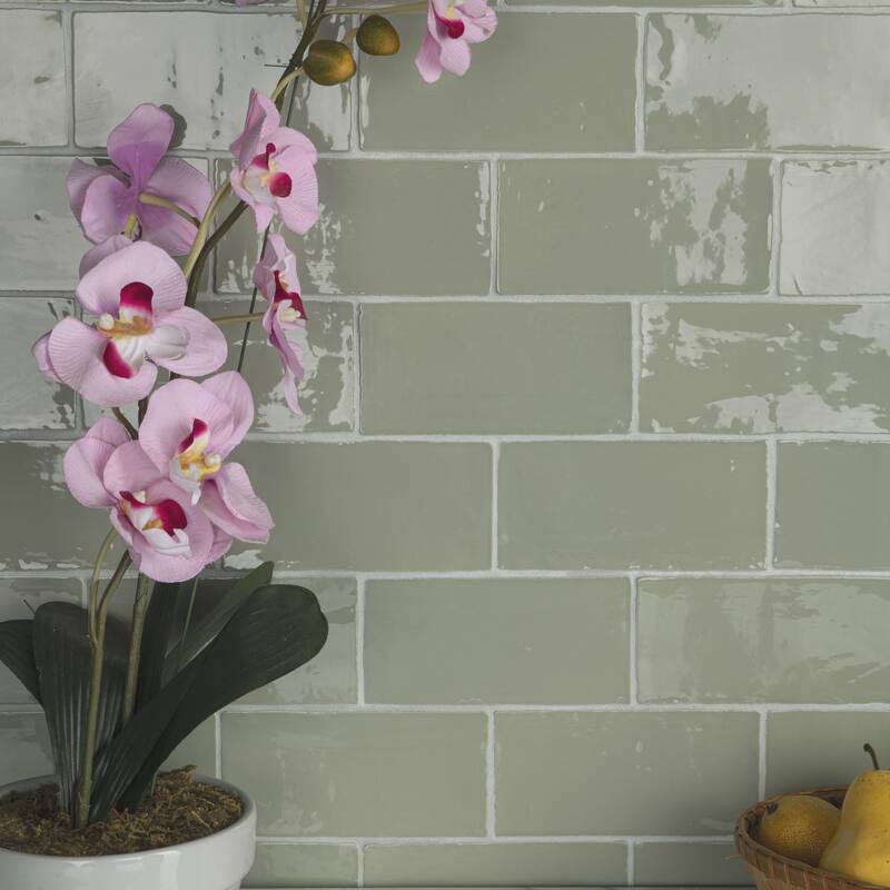 Merola Tile Chester Sage 3" x 6" Ceramic Wall Tile