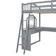 preview thumbnail 13 of 52, Wooden Full Loft Bed with U-shaped Desk,Storage Compartments and Tri-fold Mirror