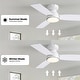 preview thumbnail 21 of 28, 32" Smart Gold & White Flush Mount Dimmable Ceiling Fan - 32''