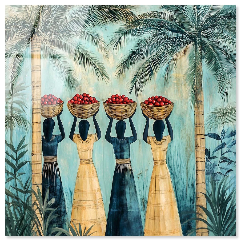 Walk Under Palms Acrylic by Art Remedy, Ready to Hang