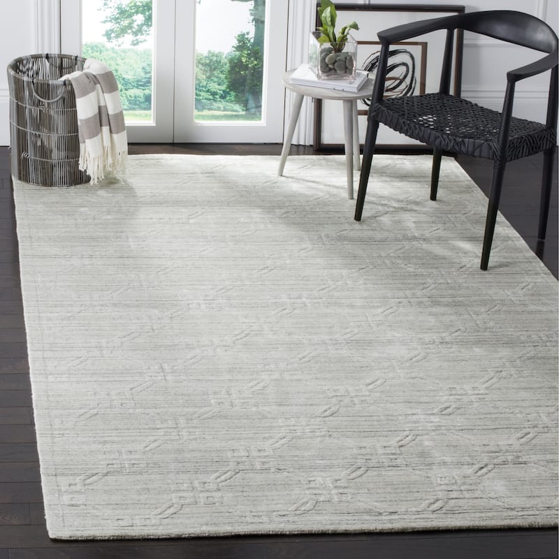 SAFAVIEH Elements Clemansa Modern Viscose Area Rug - 9' x 12' - Light Grey