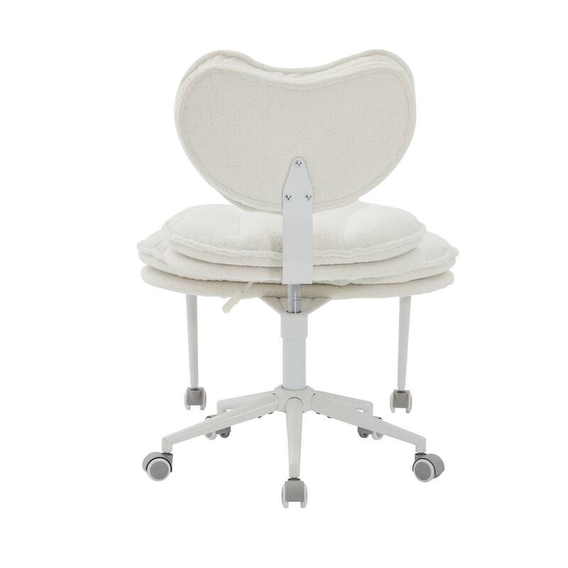 Meditation Chair Plus, Teddy Fleece Double-Layer Padding Cross Legged Rolling Chair for ADHD, Criss Cross Desk Chair