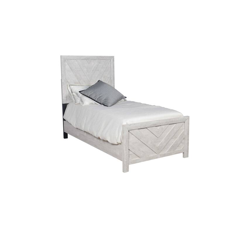 Twin Size Wood Modern Platform Bed with Headboard and Slat Support
