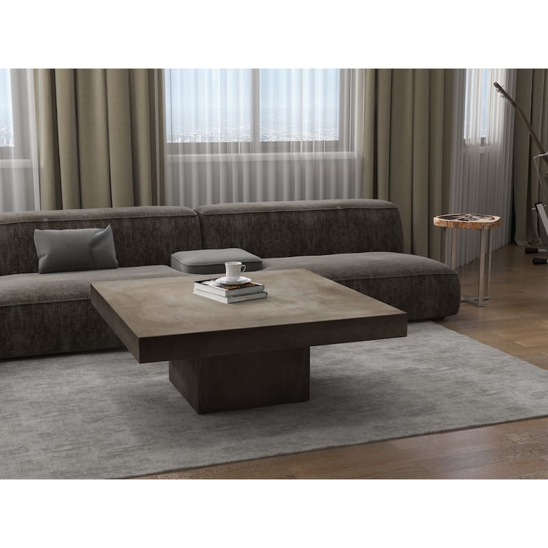 Urbia Una Square Concrete Coffee Table - Dark Grey