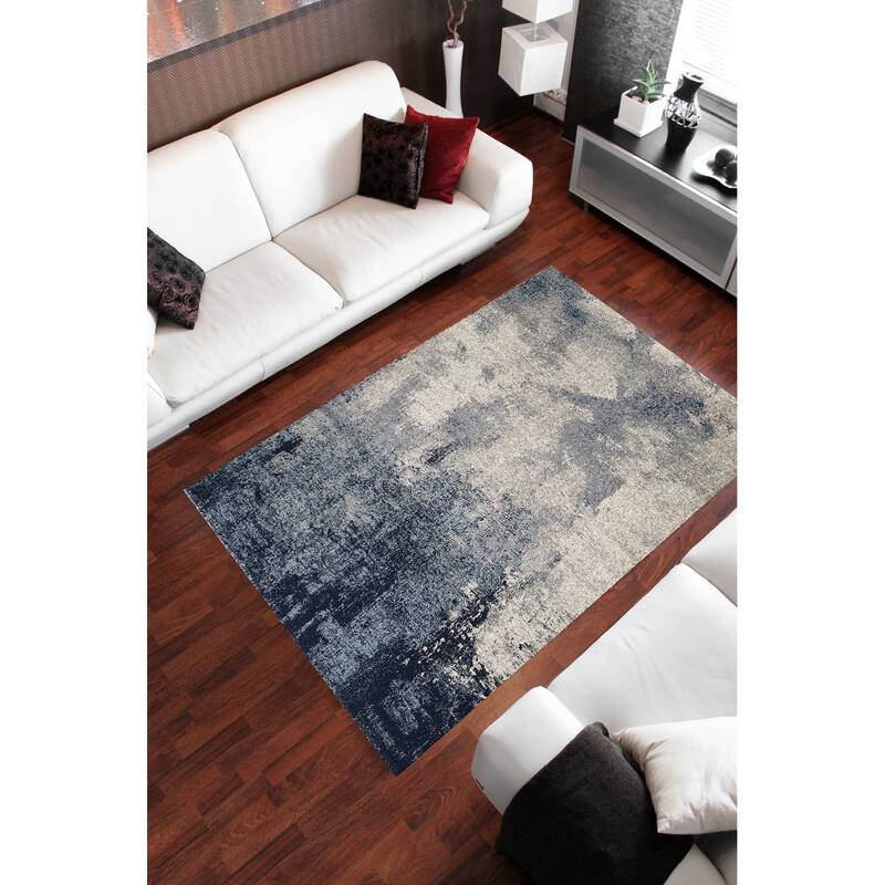 Noori Rug Lagoon Alice Distressed Abstract Modern Area Rug - 7'10" x 10'0" - Grey/Blue
