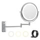 preview thumbnail 2 of 6, 8 inch Double-Sided Wall Mounted 10X LED Magnifying Bathroom Mirror