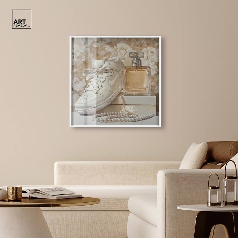 White Sneakers and Pearls Shadowbox by Art Remedy
