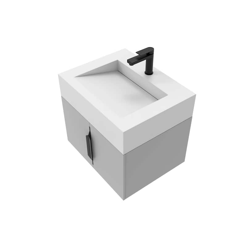 Nile 24-Inch Wall Mounted Bathroom Vanity Set w/ White Top