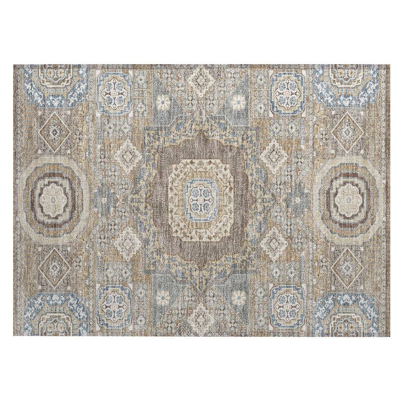 Machine Washable Indoor/ Outdoor Traditonal Isaiah Chantille Rug