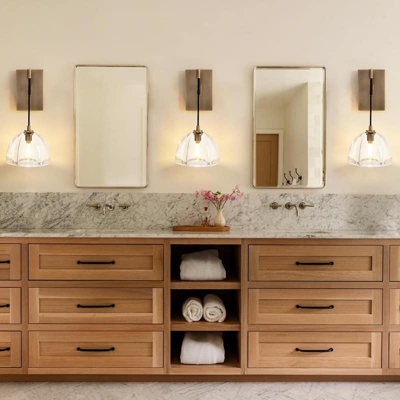 KAYLA 7 in. Modern 1-Lights Black Vanity Light with Luxury Crystal Shade(Set of 1)