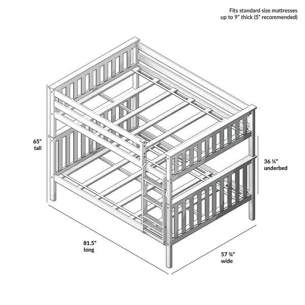 dimension image slide 1 of 3, Max and Lily Full over Full Bunk Bed