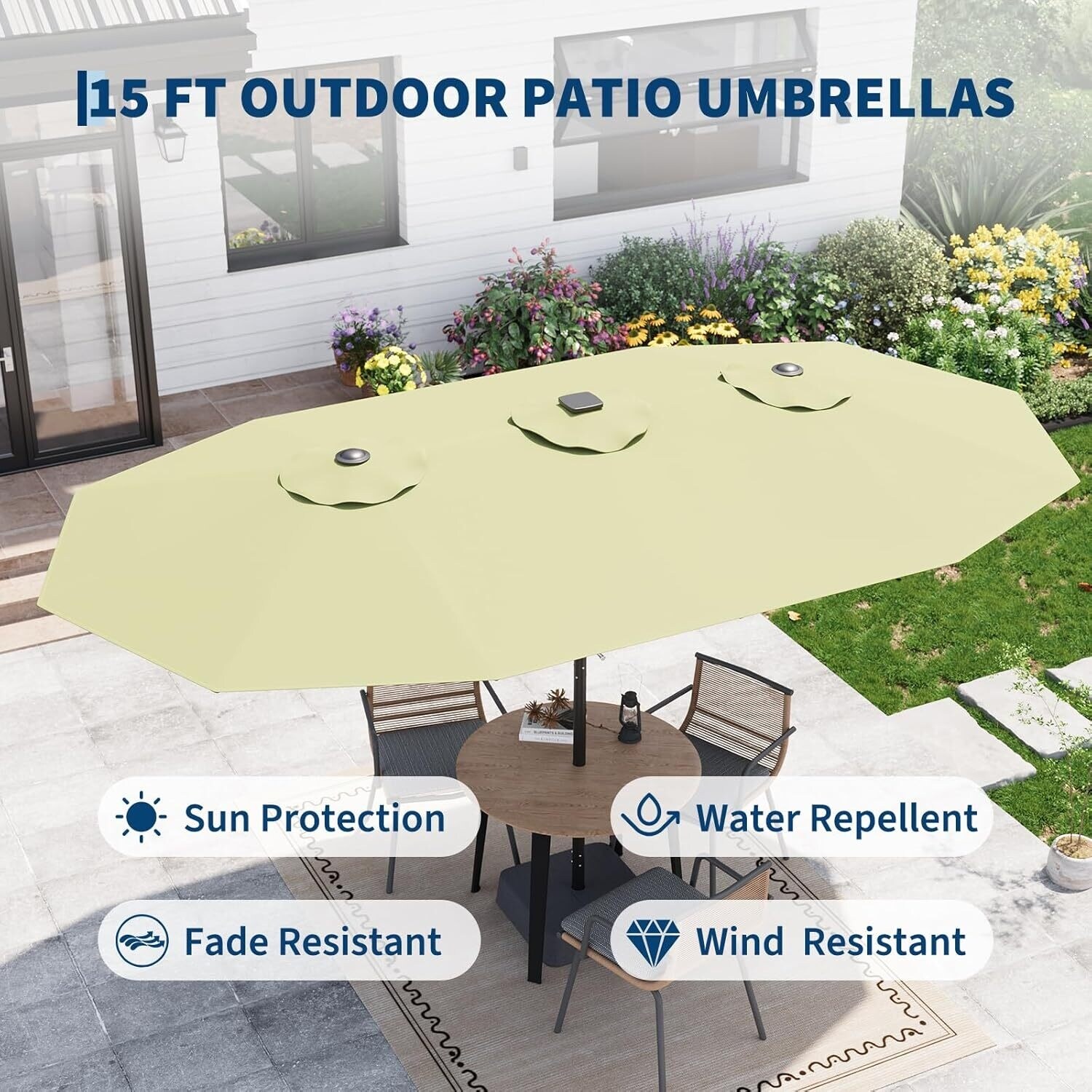 cast aluminum patio umbrella base Treasure Garden 50 lb. Desert Bronze Cast Aluminum Art Deco Umbrella Base