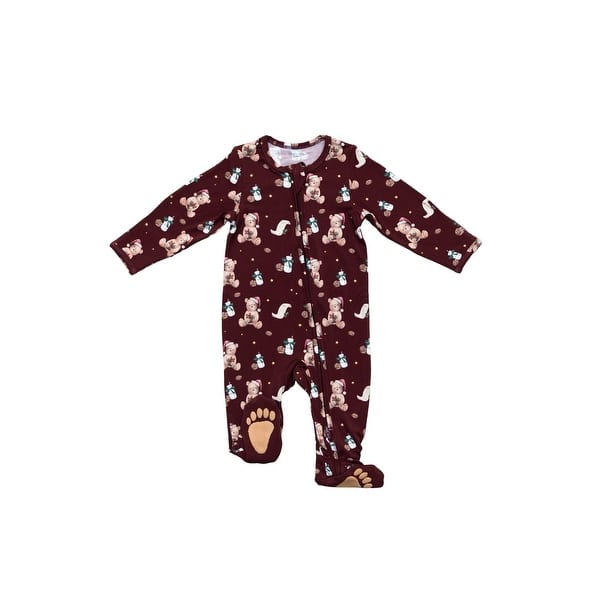 slide 2 of 7, Breezy Bear Baby Footie Pajamas, 2-Way Zipper - Dear Santa