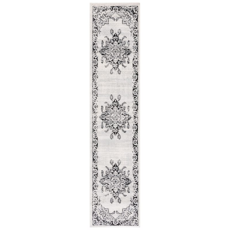 SAFAVIEH Tulum Venetia Bohemian & Eclectic Rug - 2' x 9' Runner - Ivory/Black
