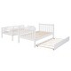 preview thumbnail 8 of 18, Wood Bunk Bed with Twin Size Trundle, White