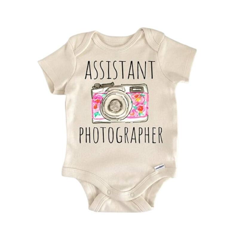 Photographer Camera - Baby Boy Girl Clothes Infant Bodysuit Funny Cute Newborn - Natural - Newborn