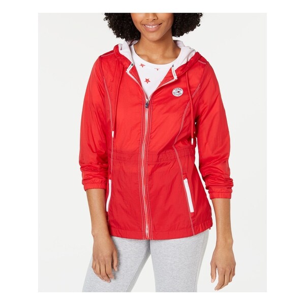 womens red tommy hilfiger jacket
