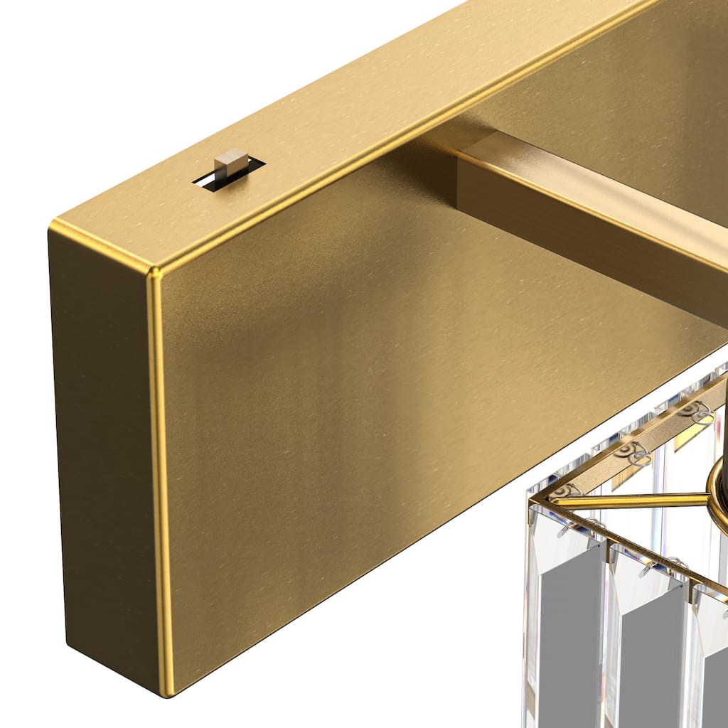 YANSUN 4-Light Square Vanity Light with Copper Finish and Crystal Shades