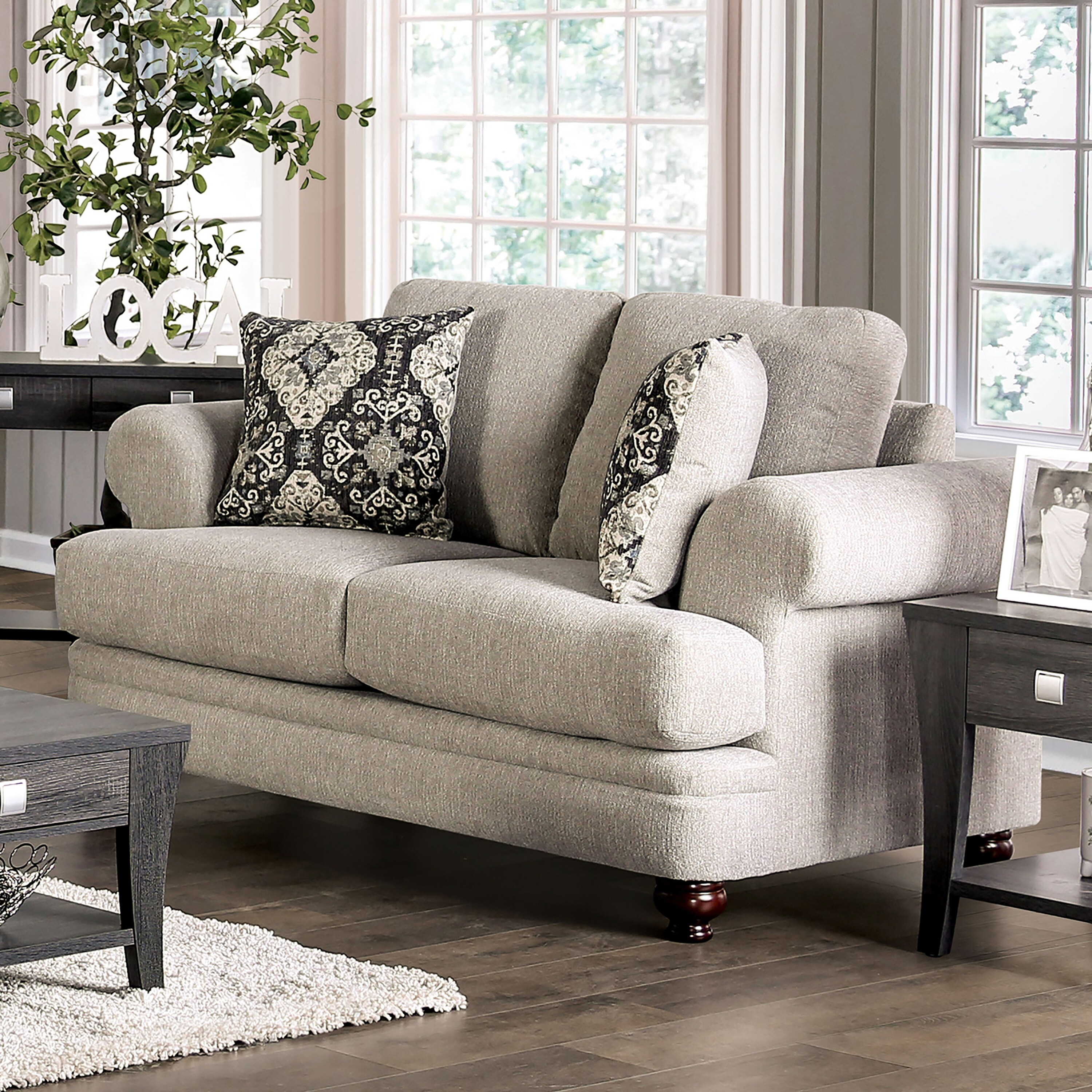 Transitional loveseat discount