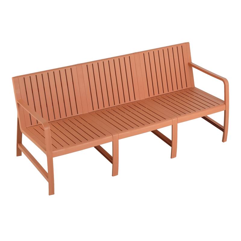 1-Piece Indoor/Outdoor Furniture 3-Seater Sofa Waterproof PP Material - Easy Assembly Patio Conversation Set