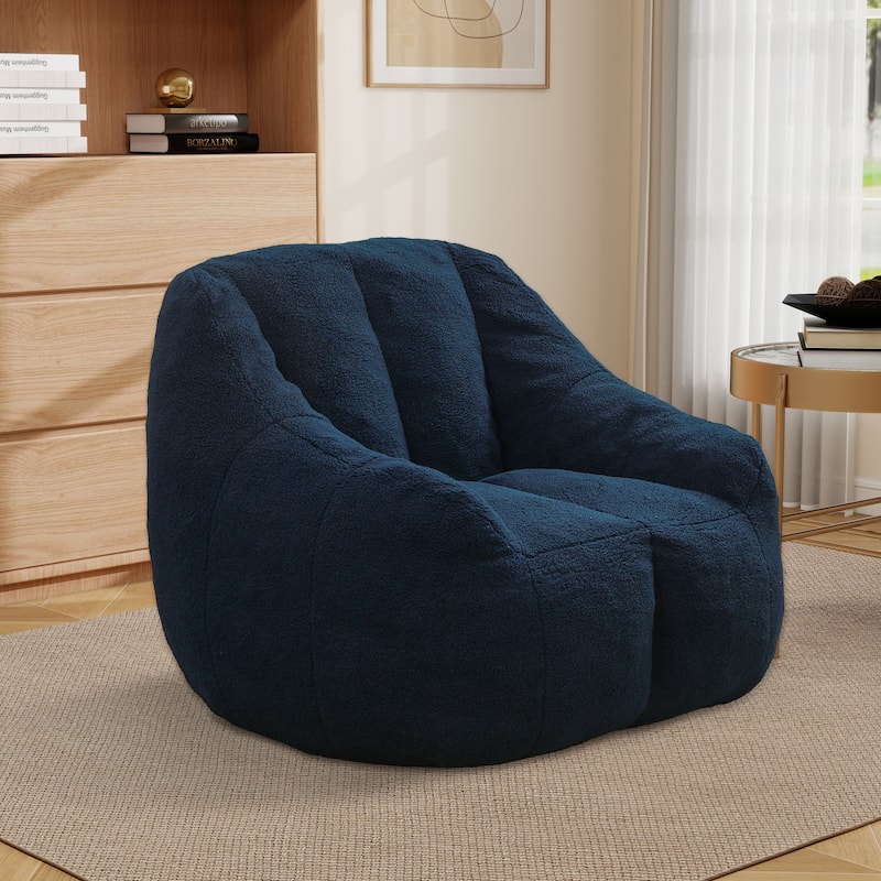 Upholstered Bean Bag Chair,Modern Lazy Floor Sofa Chair