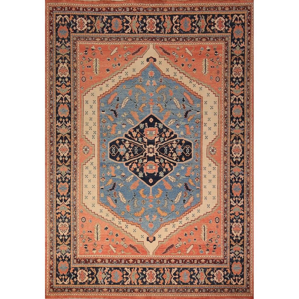 Vegetable Dye Sultanabad Oriental Area Rug Handmade Wool Carpet - 8'3" x 9'7"