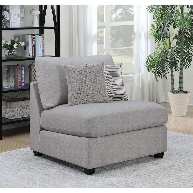 Cambria Contemporary Upholstered Armless Chair Grey