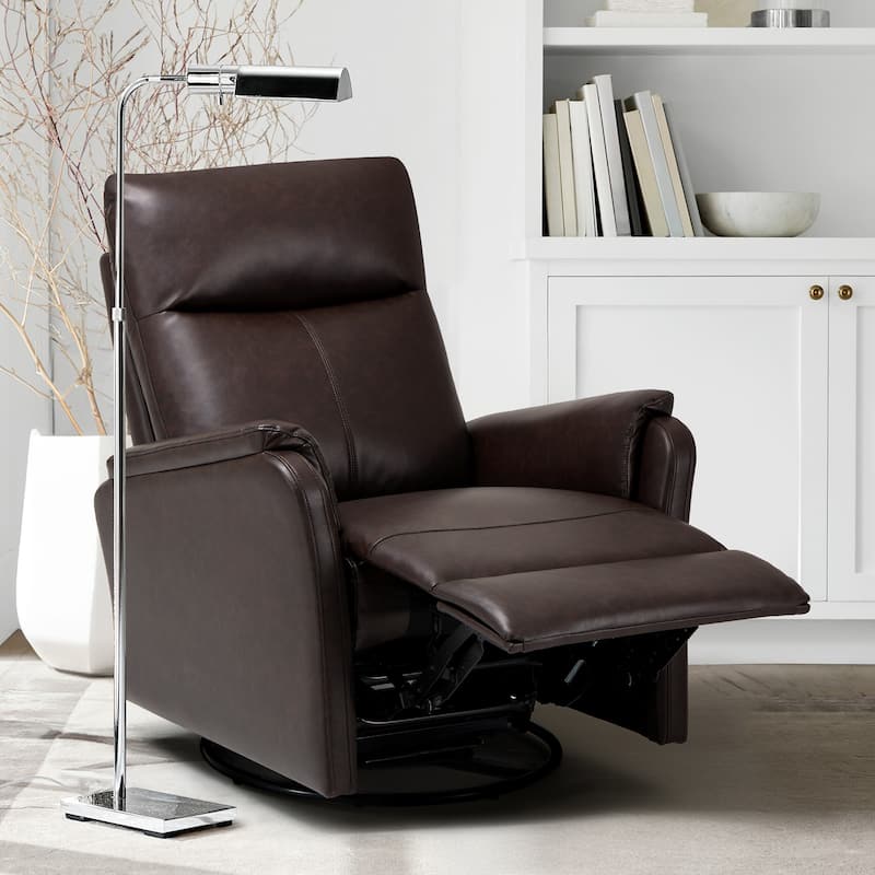 Fabric Recliner Sofa Chair - Swivel Rocking with XL Footrest - Single Seat for Living Room