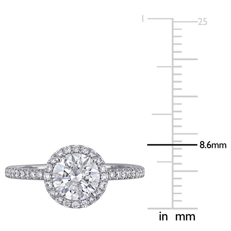 Miadora 1 1/3ct TDW Diamond Halo Engagement Ring in 14k White Gold