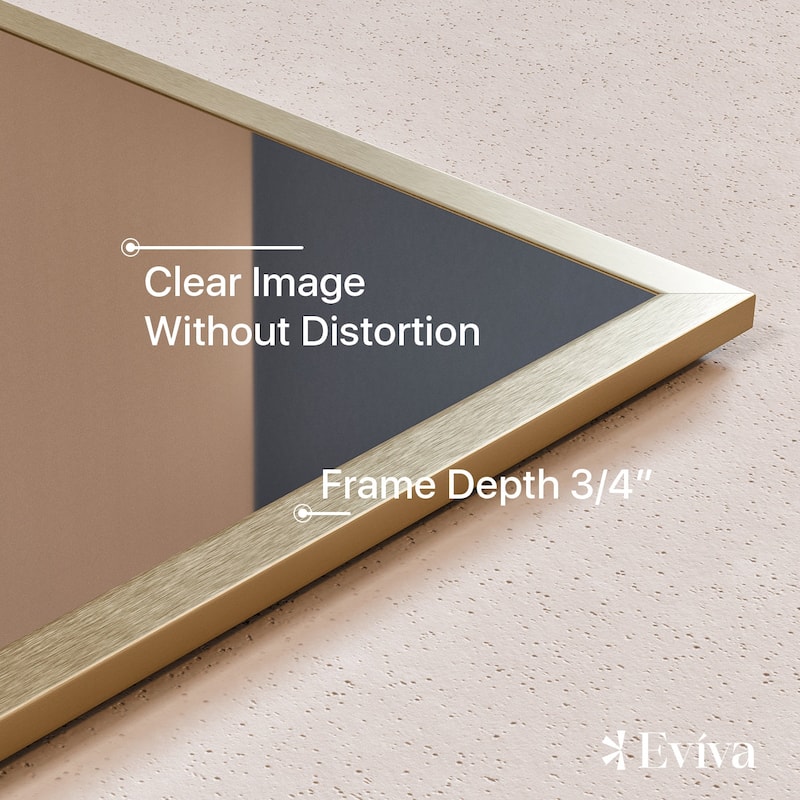 Eviva Gold 60" x 30" Rectangular Gold Metal Framed Mirror