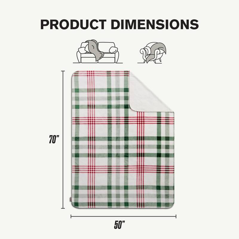 Hunter Reversible Plaid Plush Throw Blankets
