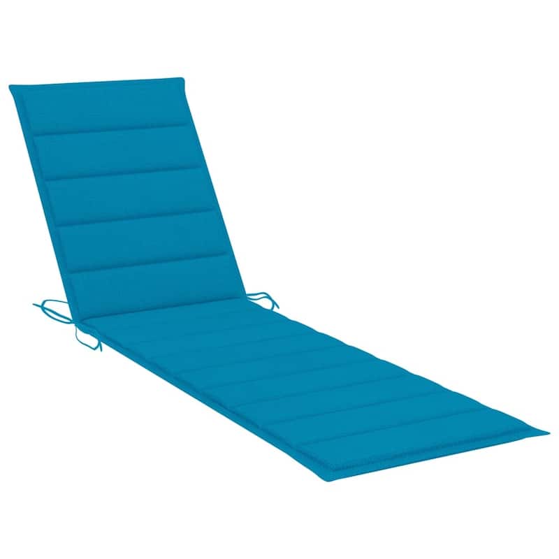 vidaXL Patio Lounge Chair Outdoor Sunbed Sunlounger with Cushion Solid Teak - 76.8" x 23.4" x 13.8"