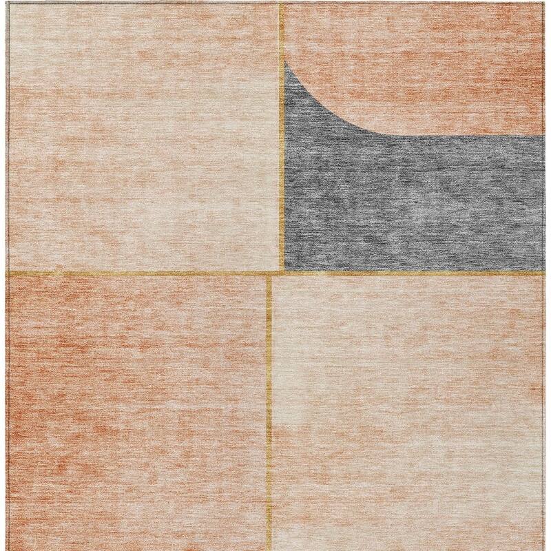 HomeRoots Abstract Transitional Rectangle Outdoor Rug