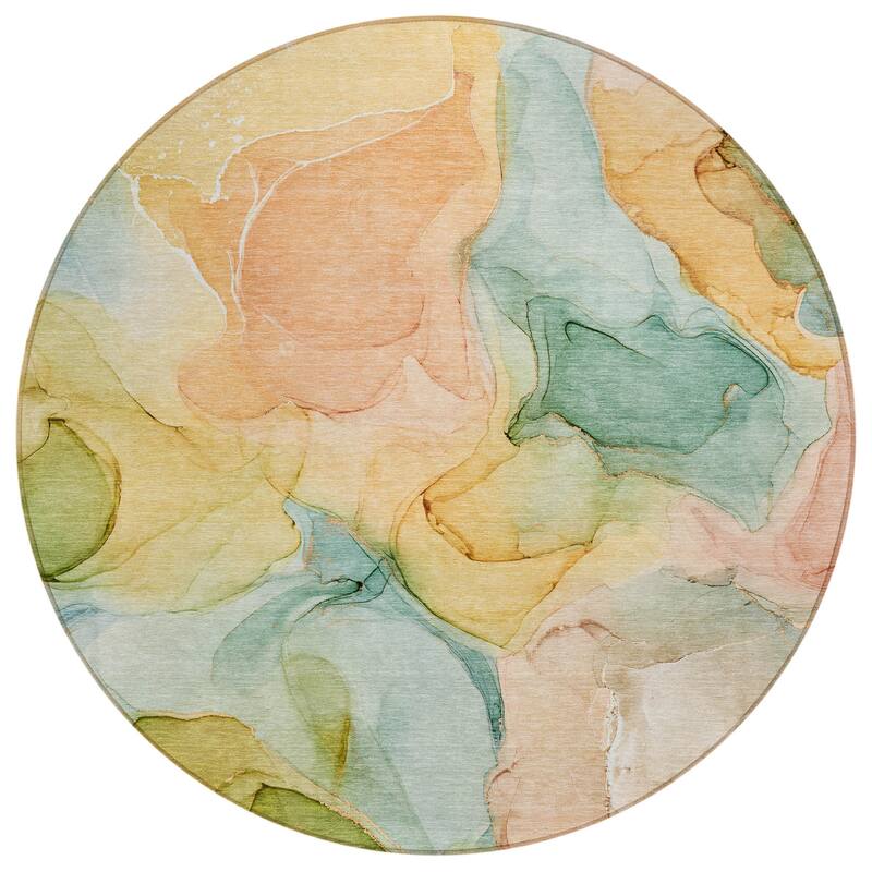 Dava Modern Art-Inspired Weather Resistant Timeless Fusion Outdoor Rug