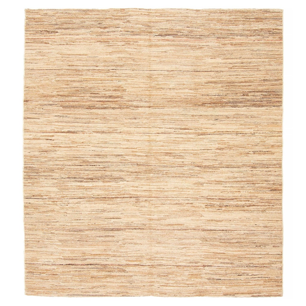 ECARPETGALLERY Flat-Weave Natural Khaki Wool Tapestry Kilim - 5'10 x 6'5