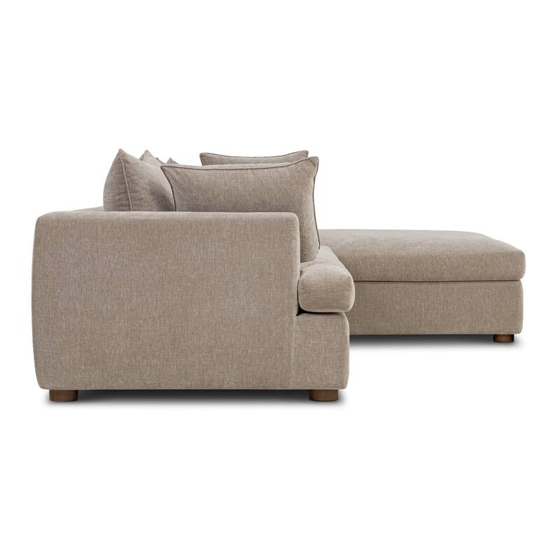 Poly & Bark Milo Sectional with Storage in Taupe Brown