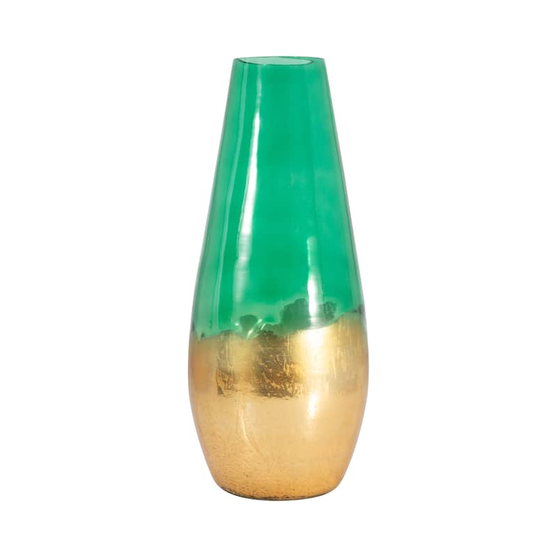 Sagebrook Home Modern Glam Glass Cylinder Dipped Vase